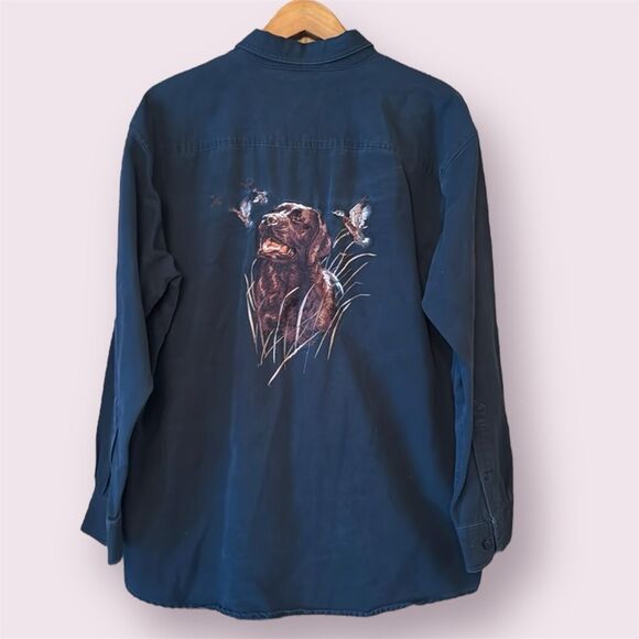 REDHEAD Vintage Y2K Outdoorsman Embroidered Hunting Dog Long Sleeve Shirt - Picture 1 of 9